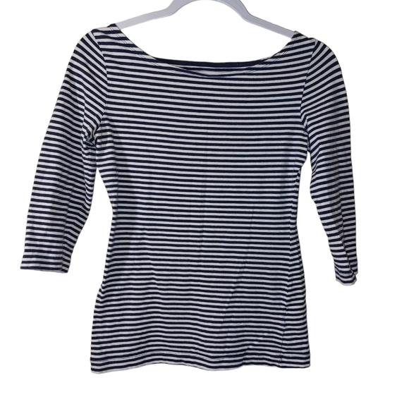 H&M LADIES 3/4 SLEEVE STRIPED TEE- S - Picture 2 of 4